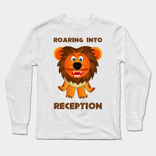 Roaring Into Reception (Cartoon Lion) Long Sleeve T-Shirt